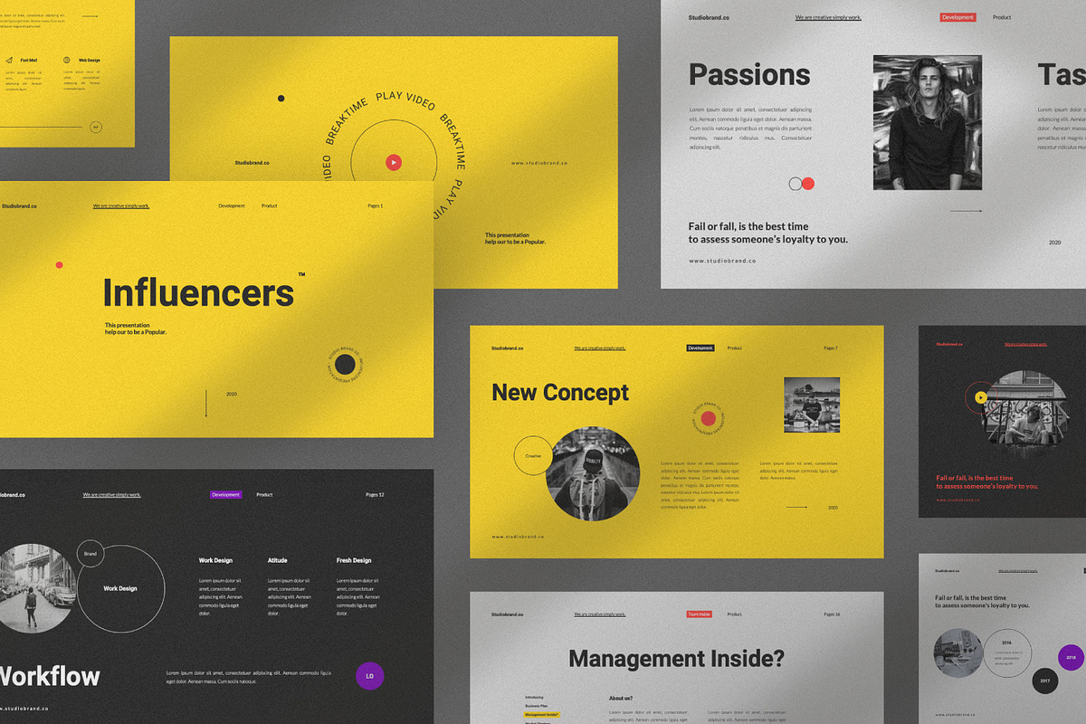 Influencers - Powerpoint, a Presentation Template by Typetemp Studio