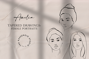 Amelia Line Art Pack