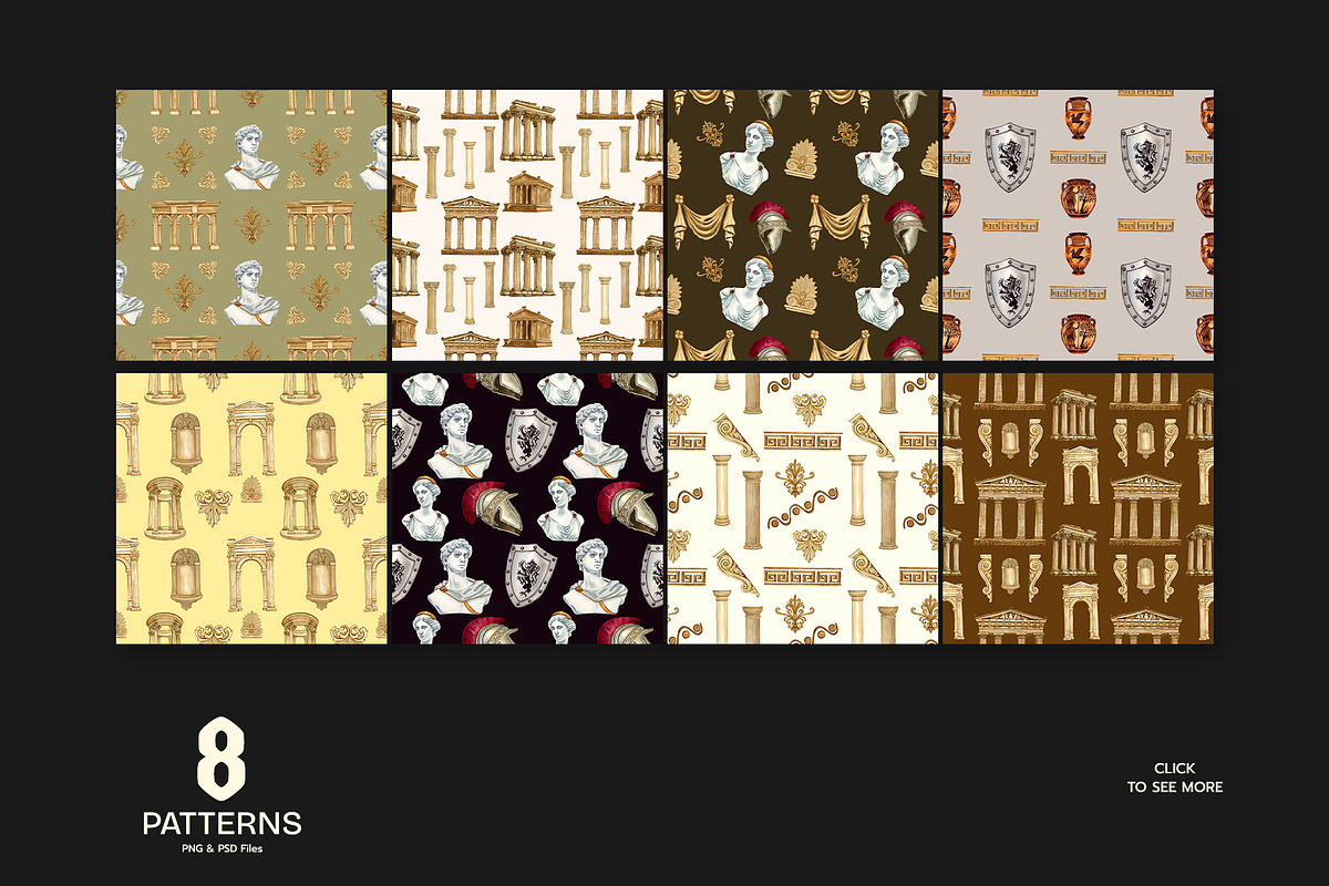 Ancient Greek Roman Architecture, a Decorative Illustration by CreativeValuation (Photo 5 of 12)