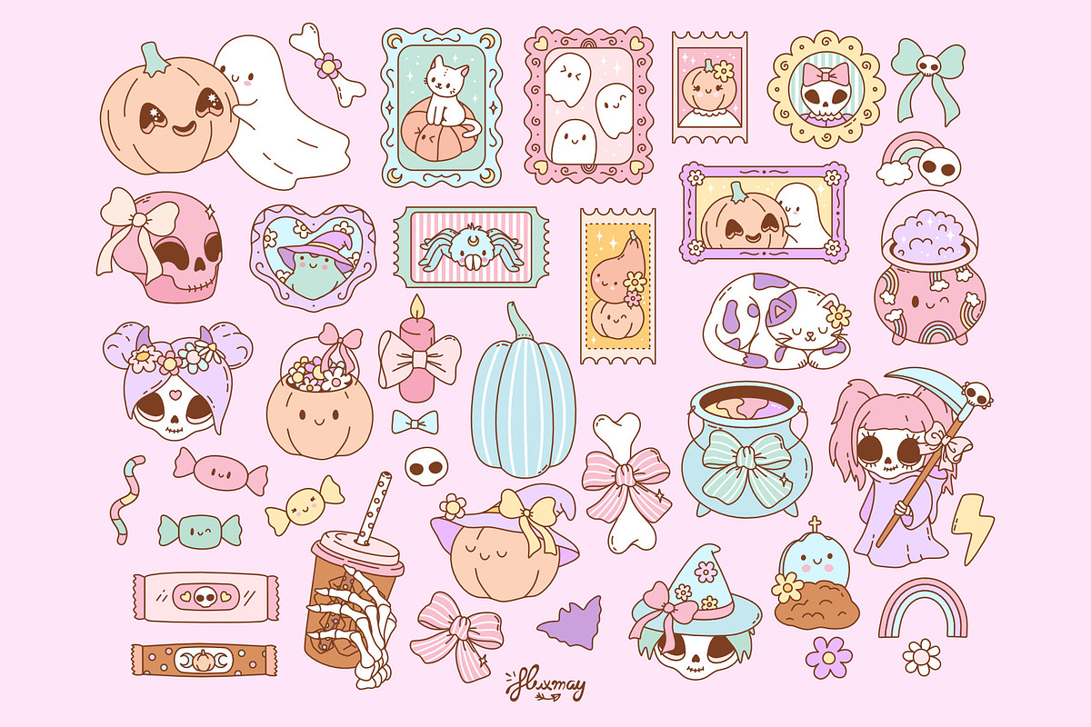Too Cute to Spook – Pastel Halloween, a Seasonal Illustration by Huxmay (Photo 4 of 7)