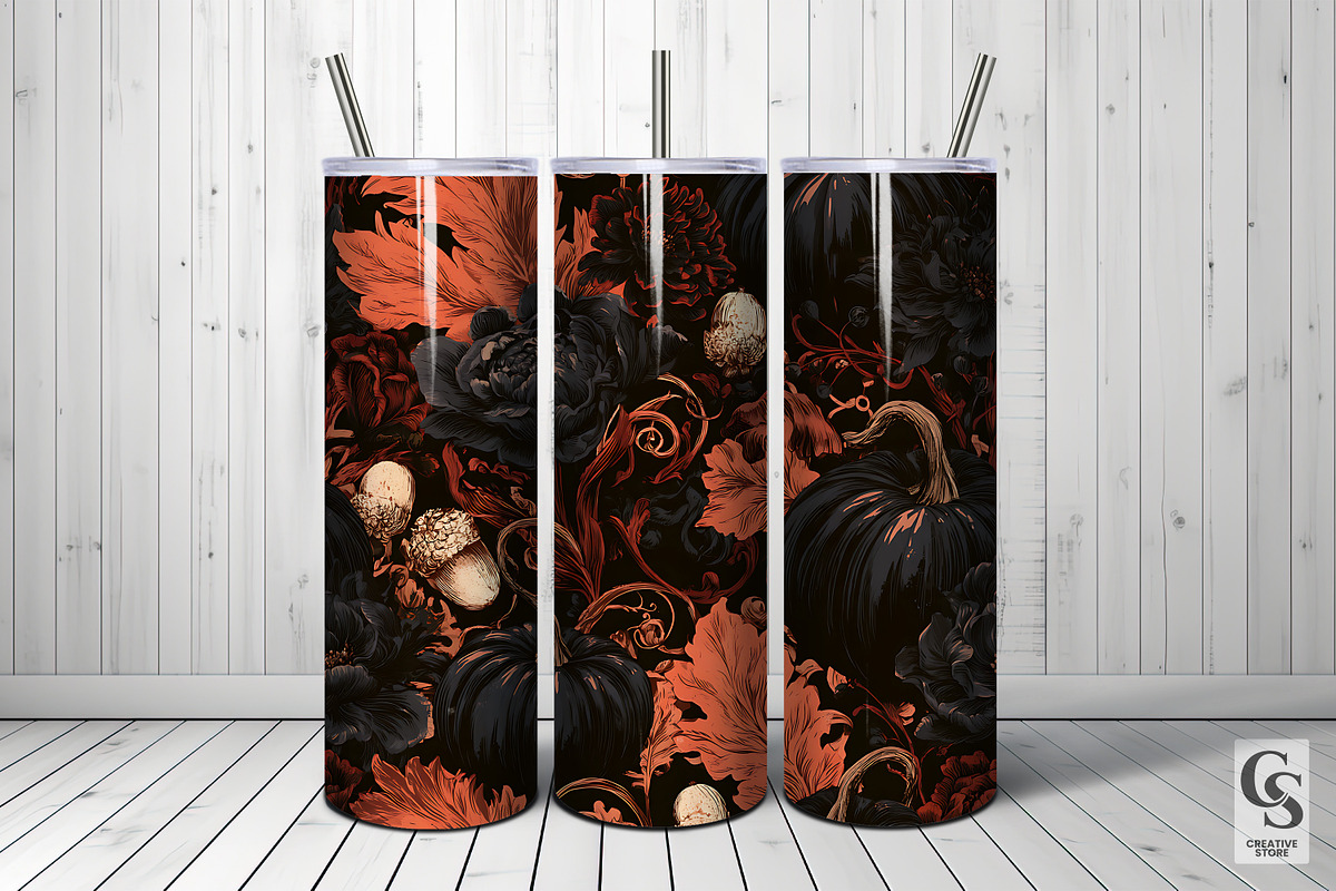 Gothic Autumn Pumpkins Digital Paper, a Pattern Graphic by Creative Store (Photo 5 of 5)