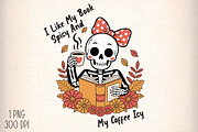 I Like My Book Skeleton Png Sublimat, an Illustration by Daily.Designs (Thumbnail 1 of 5)