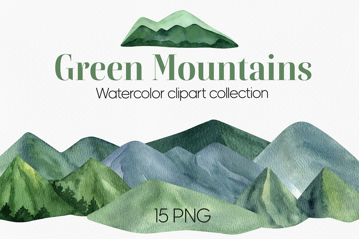 Watercolor Mountain Landscapes, a Seasonal Illustration by Anntre (Photo 1 of 4)