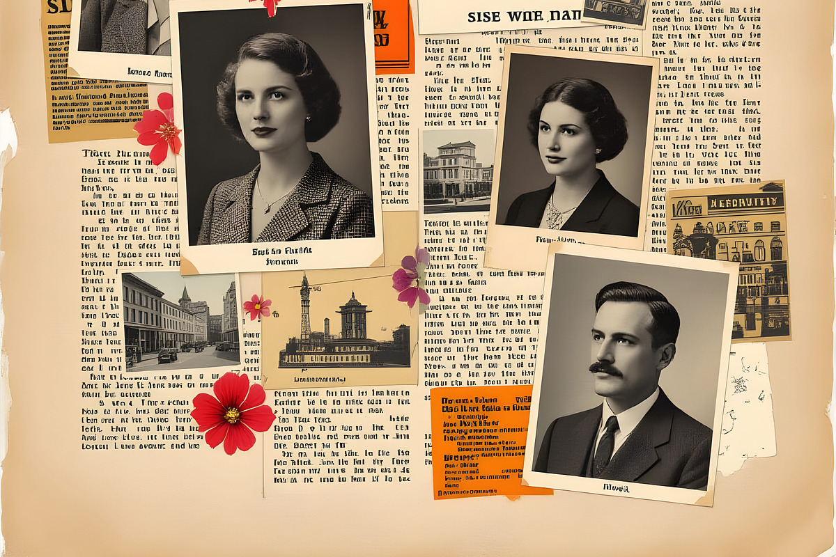 Scrapbook Collaged Photo Page, a Background Graphic by Sharon Schwalbe (Photo 3 of 5)