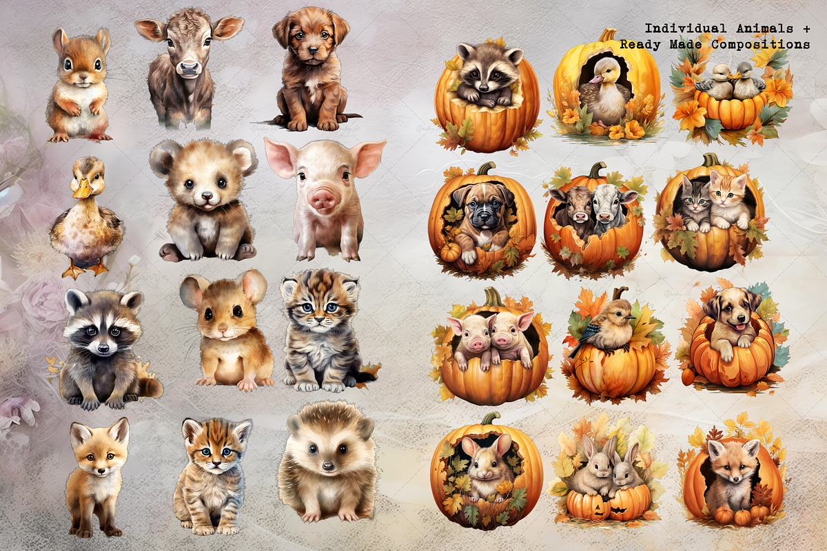 Watercolor Autumn | Fall Animals, a Seasonal Illustration by Dazzling Art Boutique (Photo 2 of 11)