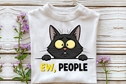 Ew People T-Shirt Funny Cat, an Illustration by DreamCafeArt (Thumbnail 3 of 6)