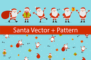 Santa Claus Illustrations & Pattern, a Decorative Illustration by Plaid4You