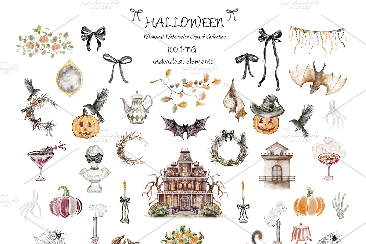 Halloween Whimsical Clipart, an Object Graphic by LenArt (Photo 3 of 15)