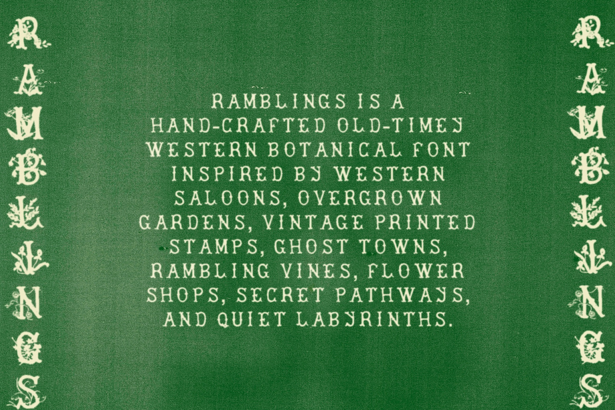 Ramblings Hand Crafted Western Font, a Serif Font by Madeline ODonoghue Design (Photo 5 of 8)