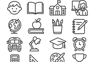 Line icons representing various, an Education Illustration by ZinetroN