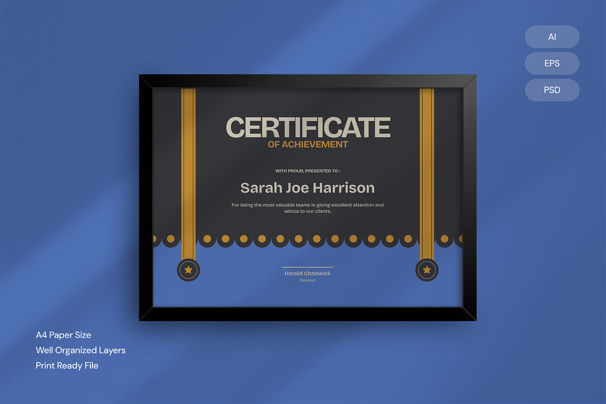 Achievement - Certificate, a Brochure Template by Izdihaar_Studio (Photo 1 of 3)