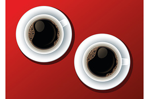 Coffee Break Poster With Cups Drinks