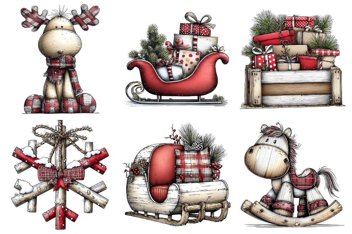 Neutral Rustic Christmas Clipart Bun, an Illustration by Daily.Designs (Photo 5 of 5)