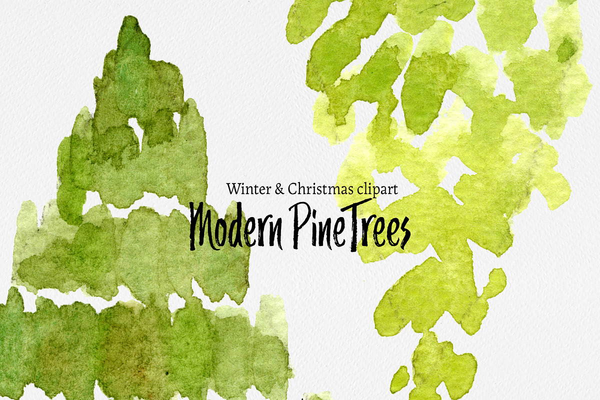 Christmas clip art: MODERN TREES, an Illustration by SandraGraphicDesign (Photo 2 of 3)