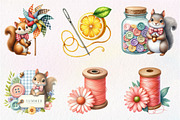 Watercolor Summer Sewing Clipart, an Illustration by CreationArt (Thumbnail 4 of 5)