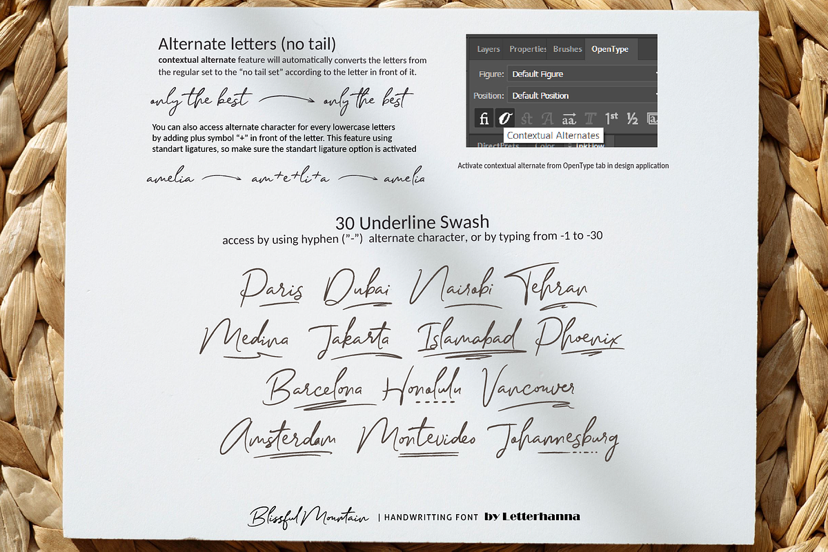Blissful Mountain, a Handwritten Font by Letterhanna Studio (Photo 4 of 13)