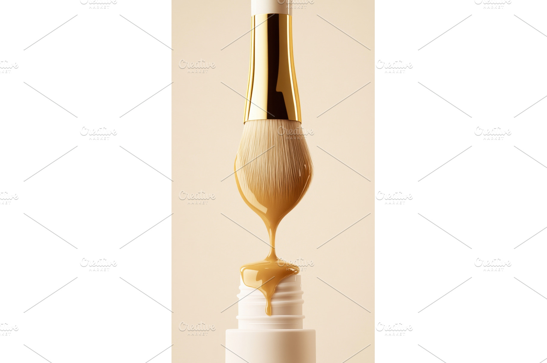 Makeup brush and foundation drop, a Beauty & Fashion Photo by Beautiful things