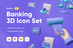 Banky - Banking 3D Icon Set