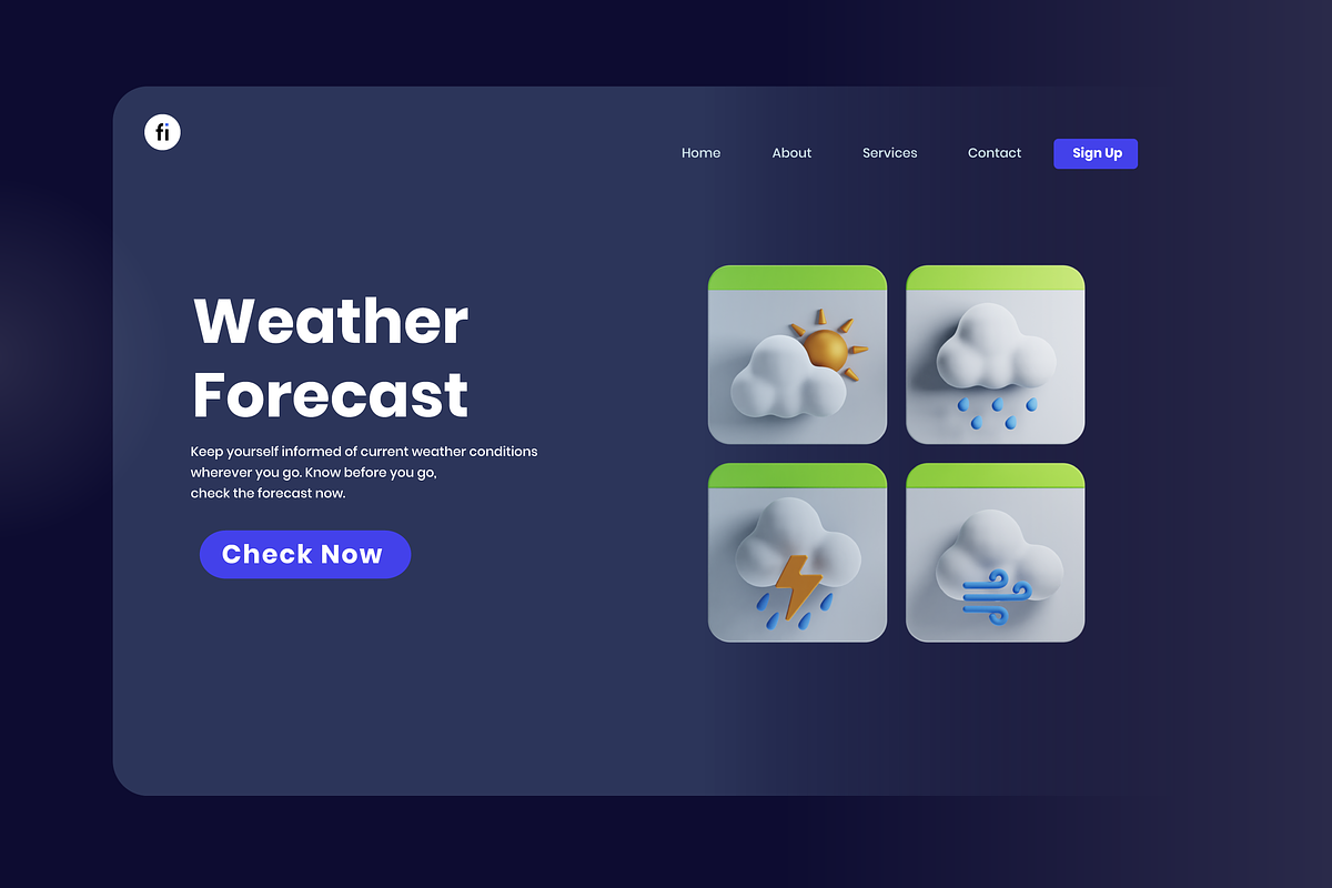 3D Weather Icons, a 3D by Flat Icons (Photo 5 of 7)