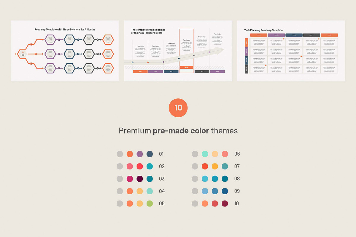Roadmap Templates for PowerPoint, a Presentation Template by HiSlide.io (Photo 4 of 4)