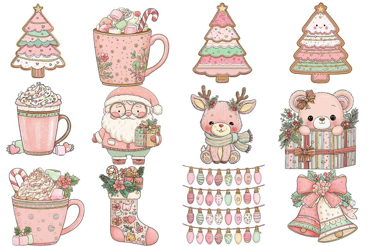 Pastel Christmas Clipart, an Illustration by Designworld (Photo 2 of 5)