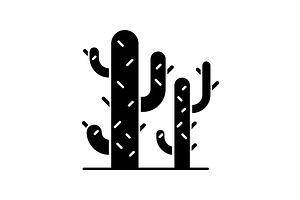 Cacti Black Glyph Icon