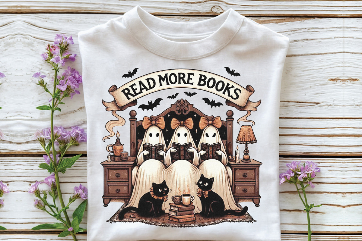 Read More Books, Ghost Bow & Book, an Illustration by CraftArtStudio (Photo 3 of 4)