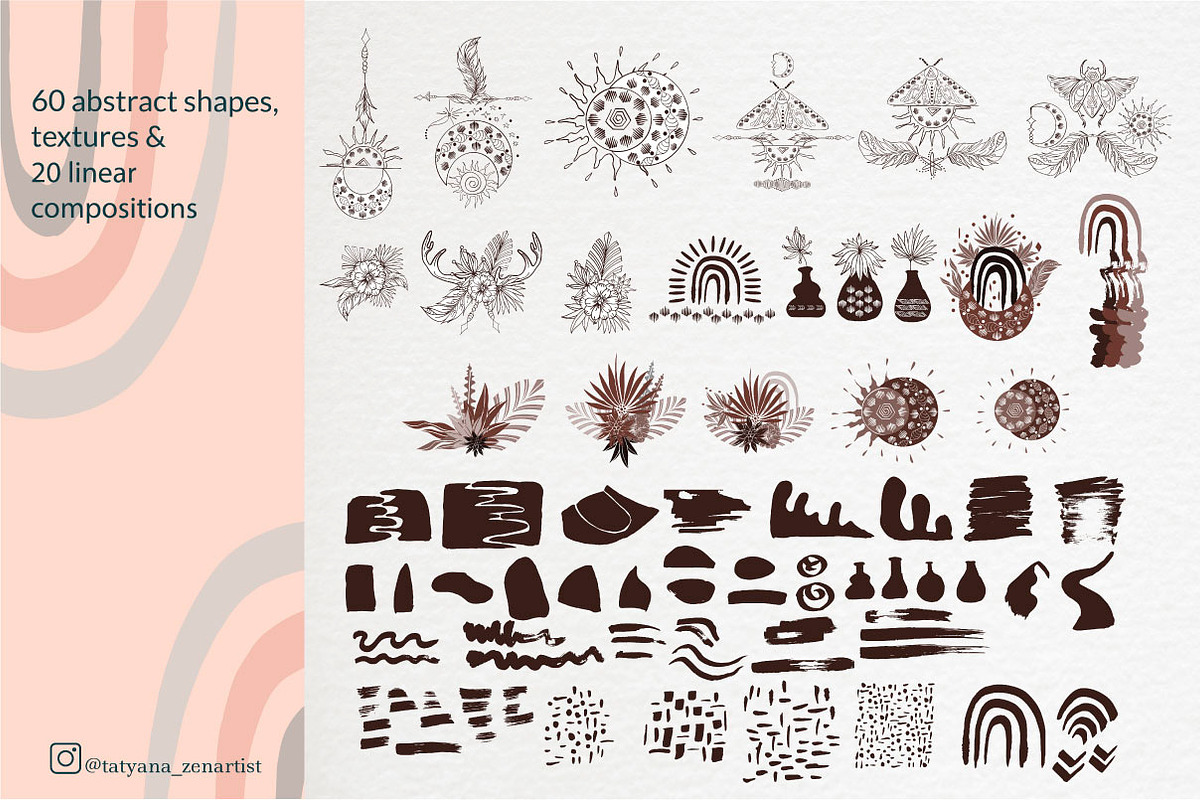 Abstract linear ethnic Boho Clipart, an Object Graphic by Tatyana_Zenartist (Photo 4 of 11)