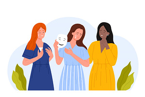Women Supporting Each Other, a Person Illustration by Flashvector