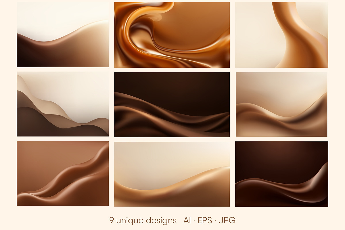 Coffee Wave Gradient Backgrounds, a Background Graphic by Bielousova Art (Photo 2 of 5)