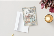 Vintage Customizable Birthday Card, a Card Template by Gingerly Brazen Designs (Thumbnail 1 of 5)
