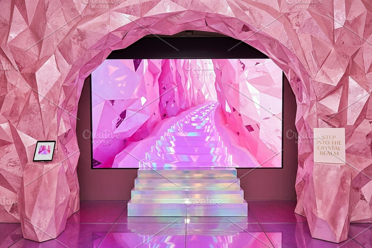 Pink Crystal Cave Staircase Graphic, a Background Graphic by Aura Canyon HQ (Photo 6 of 7)