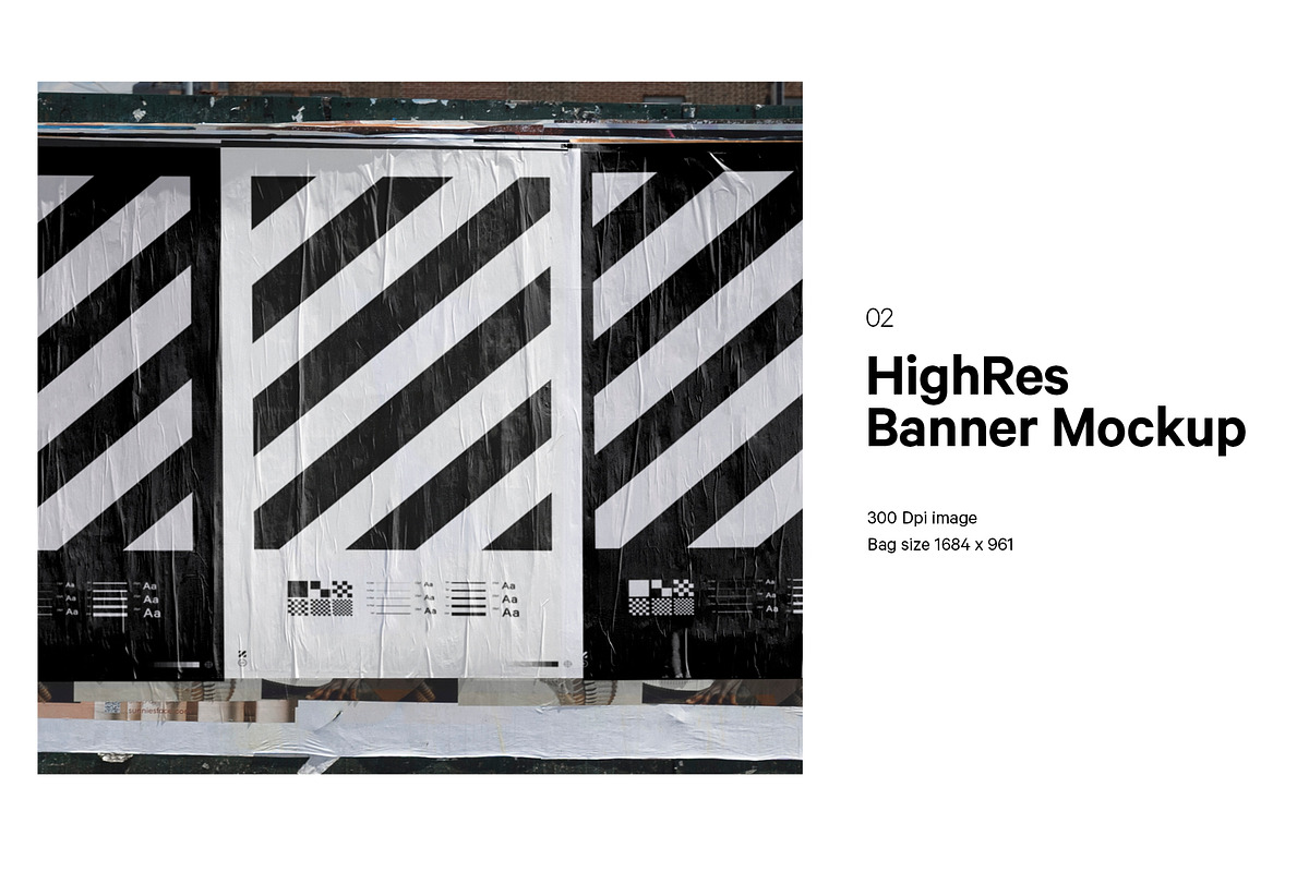 Wrinkled Posterwall Mockup, an Advertising Mockup by HAZARD MOCKUPS (Photo 2 of 6)