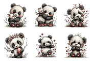 Watercolor spring panda clipart, an Illustration by SinaCreation (Thumbnail 4 of 11)