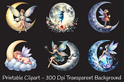 Fairy Moon Clipart, an Illustration by RobertsArt (Thumbnail 5 of 7)