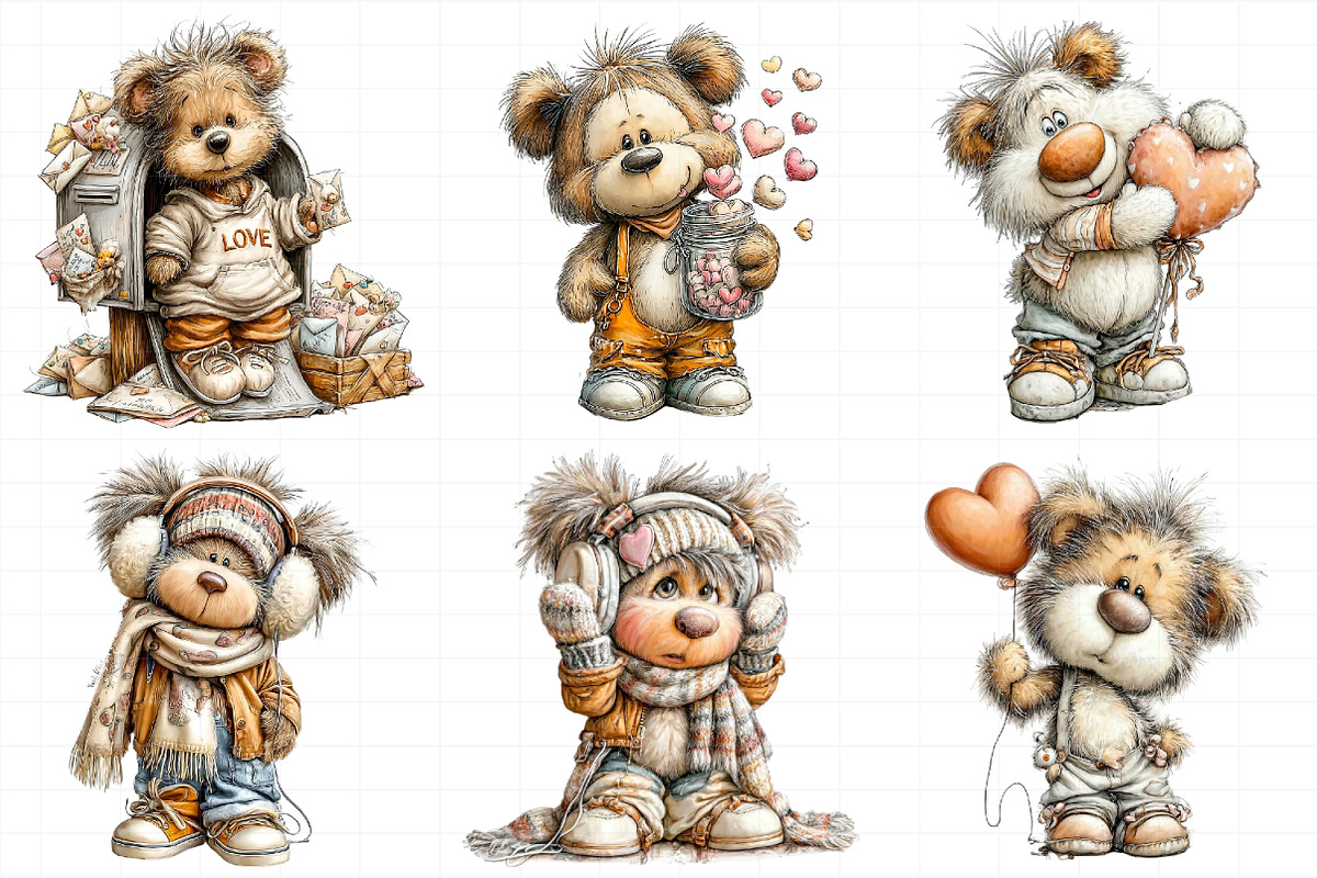 Valentine Teddy Bear Clipart, an Illustration by Daily.Designs (Photo 4 of 5)