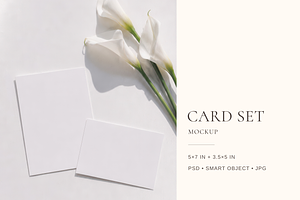 Floral Invitation & RSVP Set Mockup