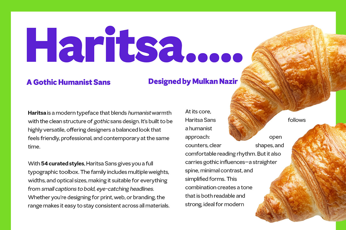 Haritsa Sans - 54 Fonts + Variable, a Sans Serif Font by Mulkan Nazir (Photo 11 of 16)