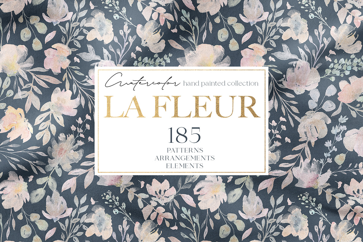Watercolor Flower Pattern Collection, a Pattern Graphic by Alisa Fimen Design (Photo 1 of 11)