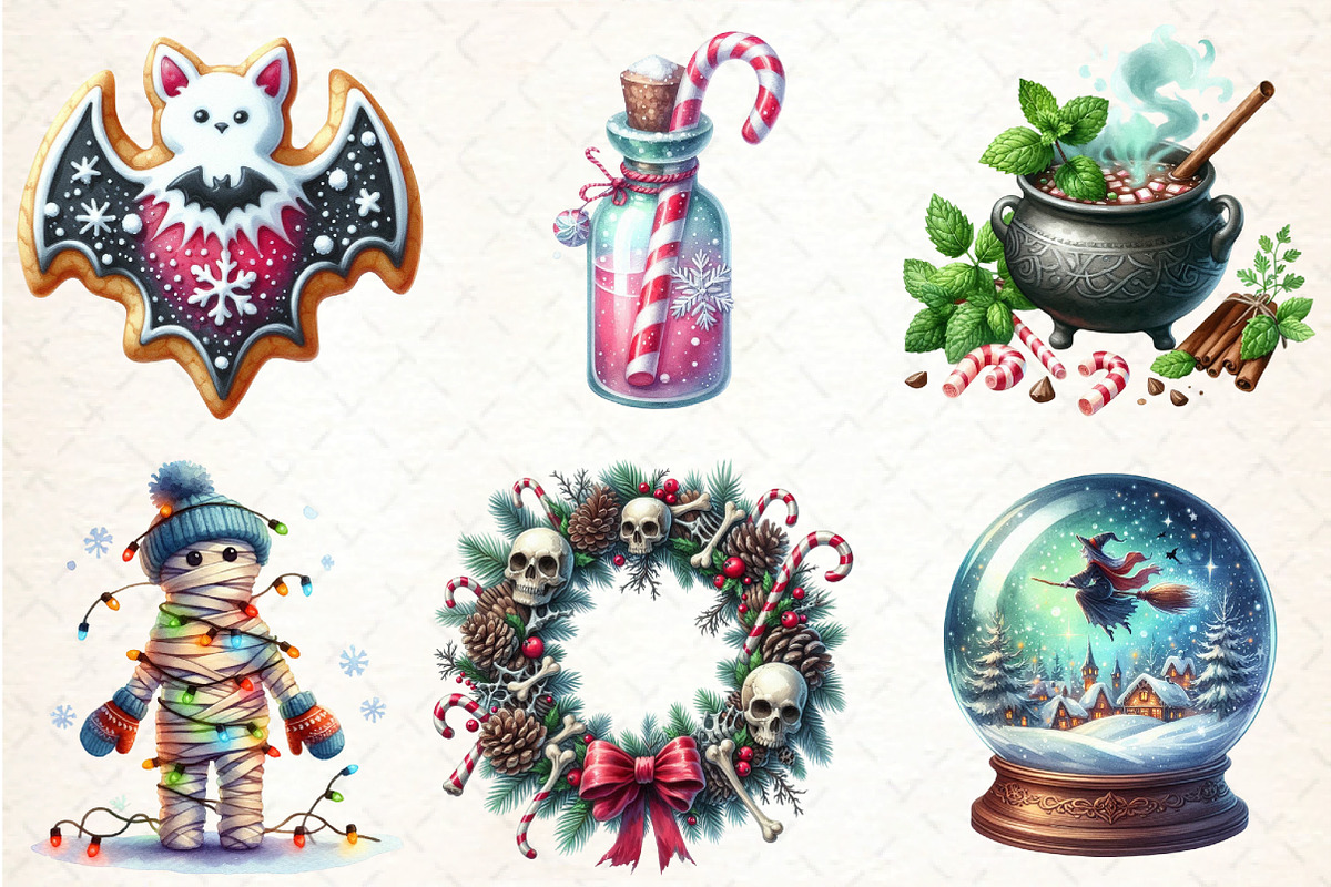 Halloween & Winter Clipart, an Illustration by DreamCafeArt (Photo 2 of 5)