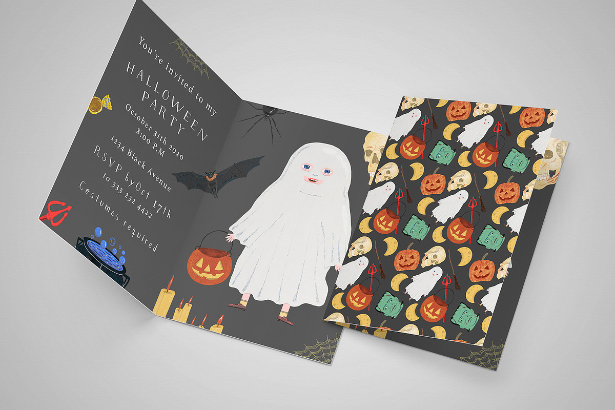 My Halloween: 8 Patterns, 28 motifs, a Pattern Graphic by Mente Volante Studio (Photo 5 of 12)