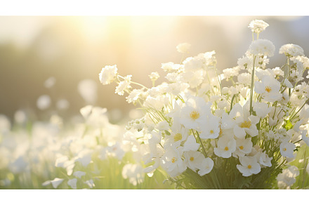 plant white field bouquet sunlit ai, a Nature Photo by pikepicture