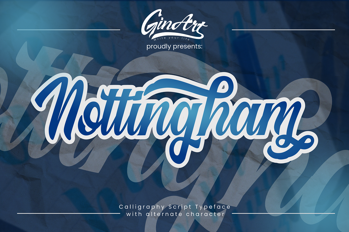 Nottingham script, a Script Font by Ginart (Photo 1 of 8)