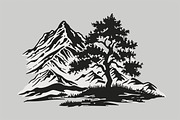 Majestic Mountain and Tree Vector Bu, a Graphic by Creativeshirt (Thumbnail 10 of 11)