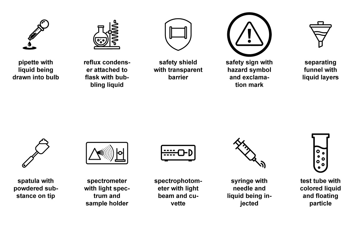 Chemistry & biology lab Icon Set, an Outline Icon by Nurlan's shop (Photo 5 of 6)