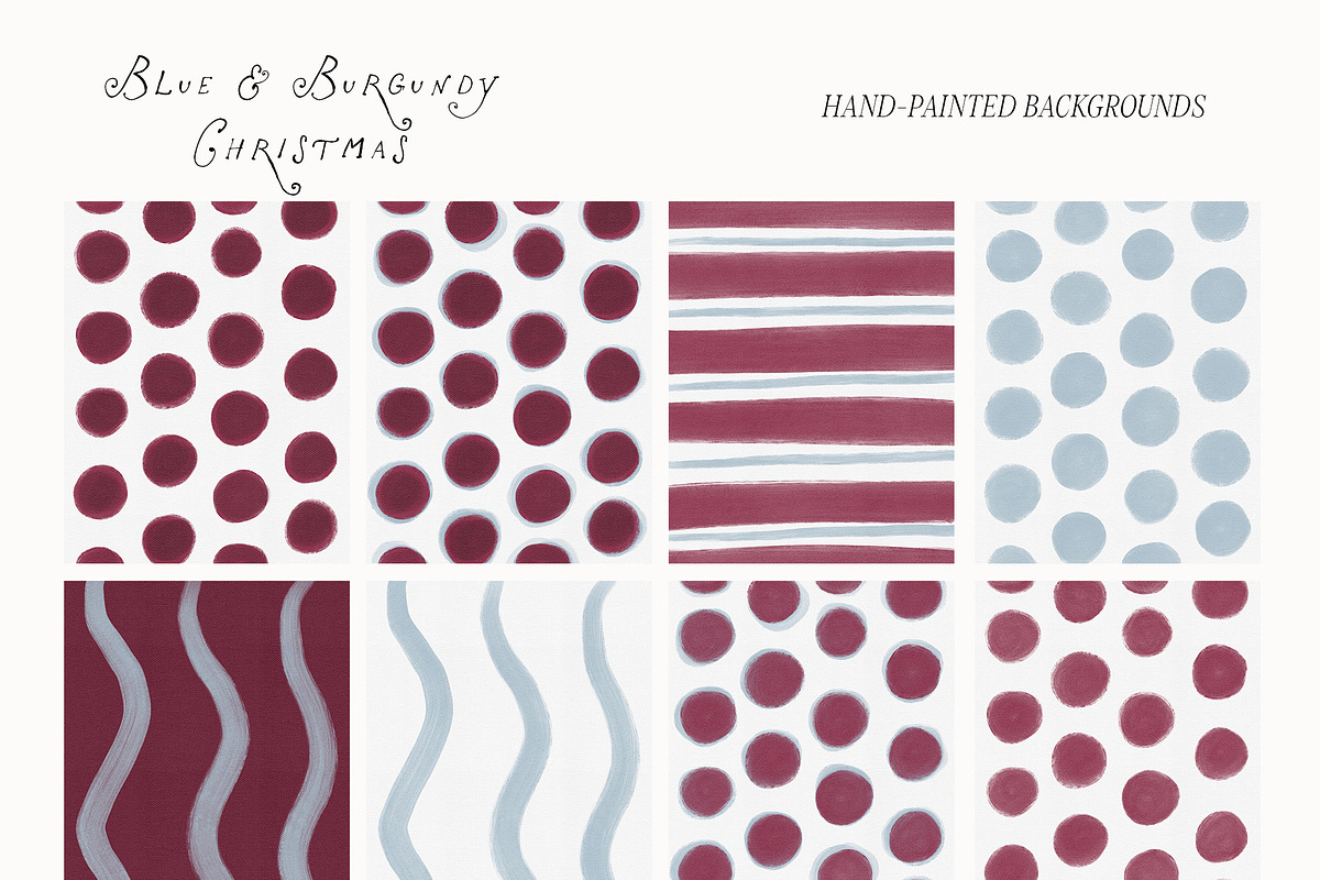Hand-Painted Blue Burgundy Christmas, an Object Graphic by Lana Elanor (Photo 20 of 24)
