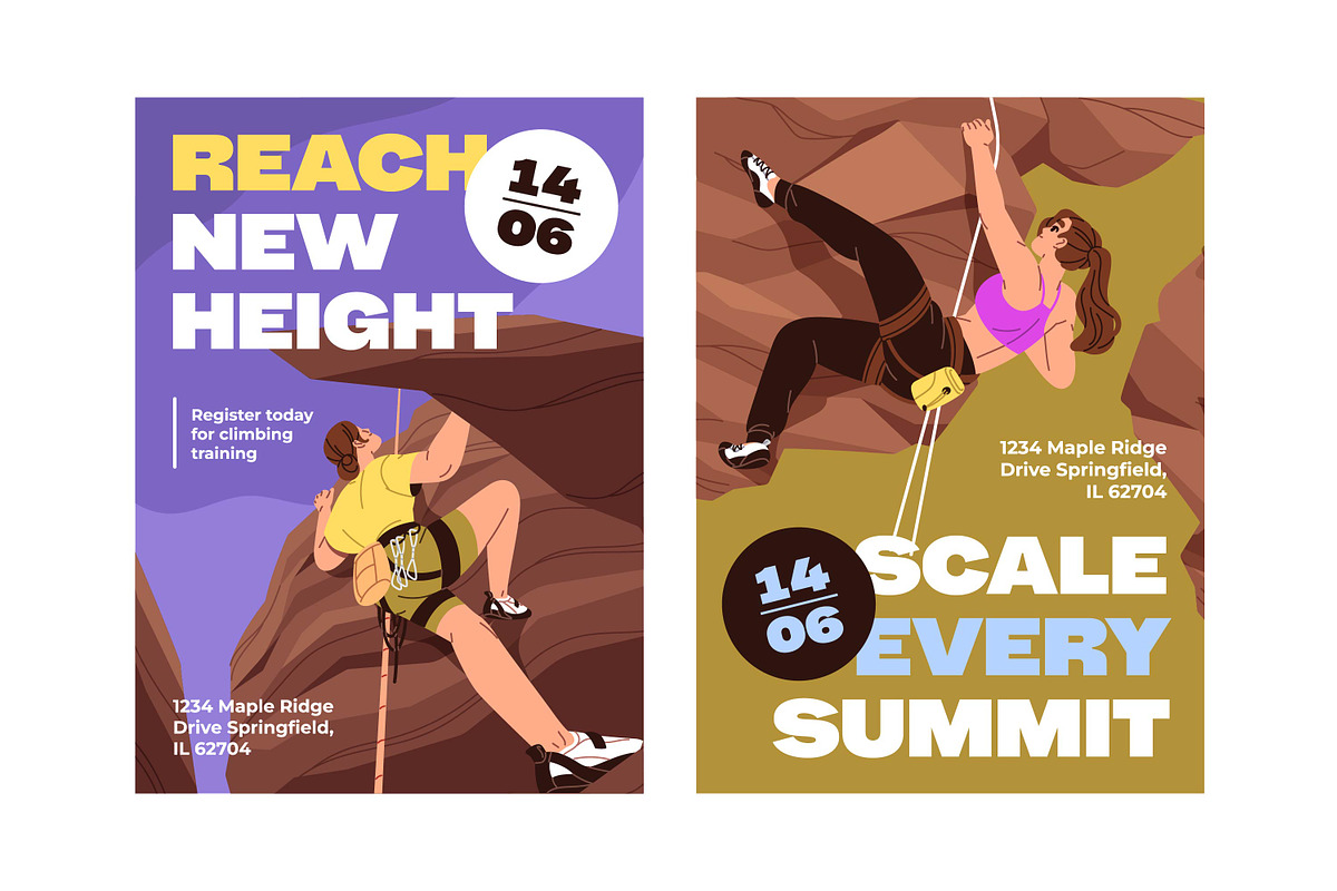 People rock climbing, bouldering set, a Sport Illustration by PaperTrident (Photo 8 of 9)