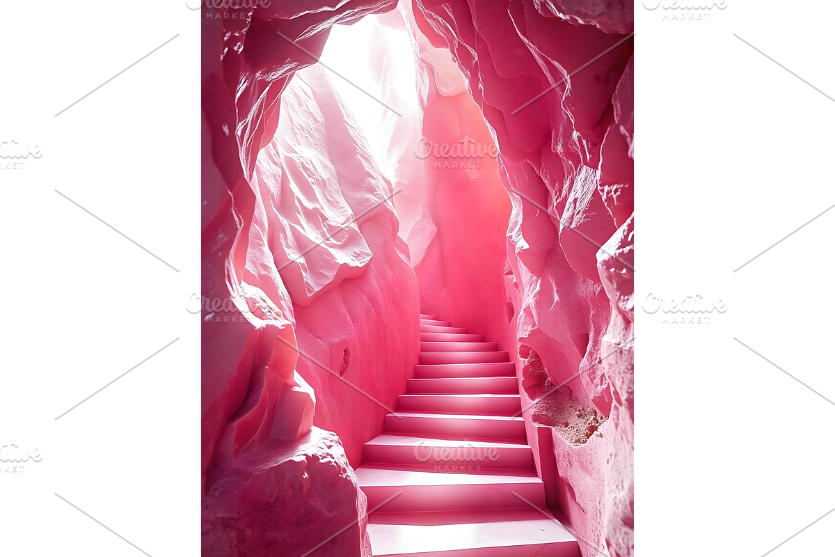 Pink Rock Cave Stairs Background, a Nature Photo by Aura Canyon HQ (Photo 1 of 8)