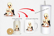 Stork Mother's Day Clipart, a Graphic by Artnoy (Thumbnail 4 of 5)