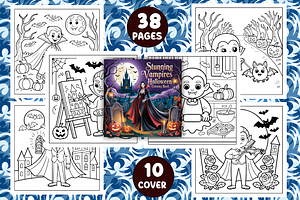 Stunning Vampires Halloween Coloring
